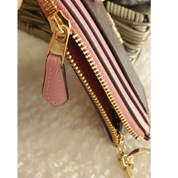 Coach Purse Signature Canvas Brown with pink Set NEW - Picture 11 of 17